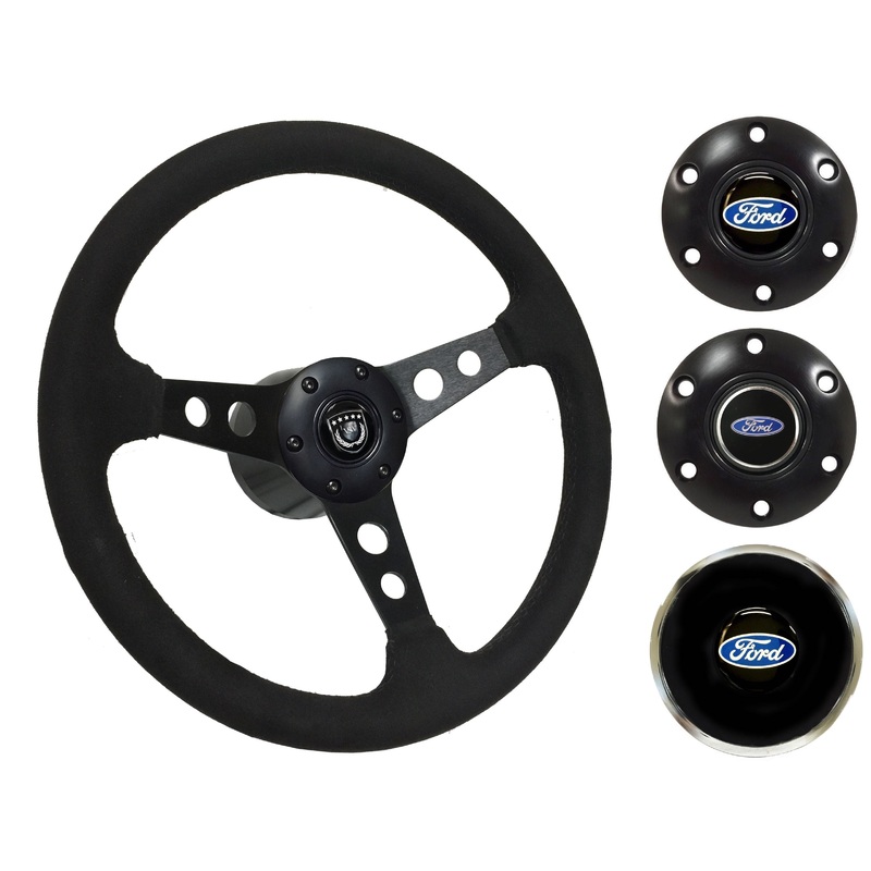 1965-69 Ford Ranchero Steering Wheel Kit | Black Ultralux Suede | ST3583BLK