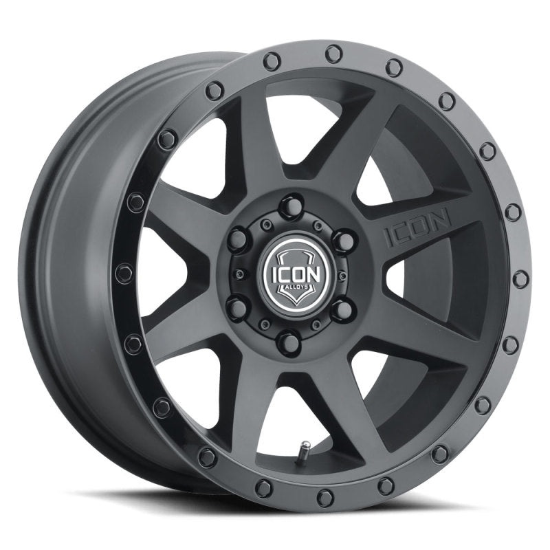ICON Rebound 17×8.5 5×150 25mm Offset 5.75in BS 110.1mm Bore Double Black Wheel