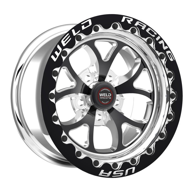 Weld S76 17×12 / 5×4.75 BP / 3.8in. BS Black Wheel (Medium Pad) – Black Single Beadlock MT