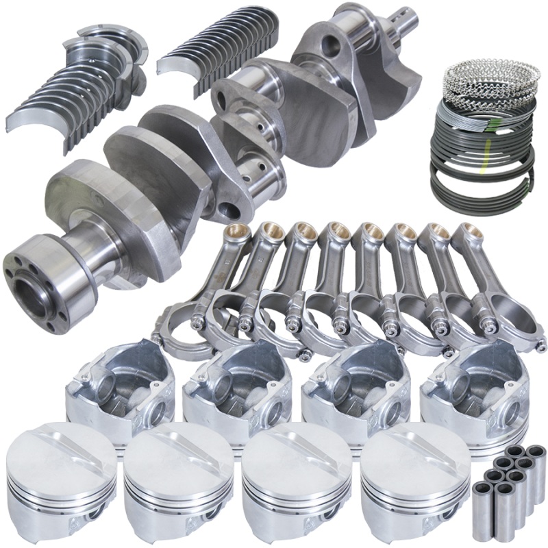 Eagle Chevy 350 1Pc 3.750in Crank 6.000in I-Beam Rods 4.030in Pistons 168 Tooth FP Balanced Assembly