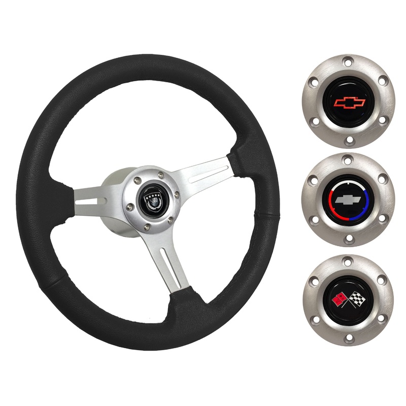 1967 Corvette Steering Wheel Kit | Black Leather | ST3014BLK