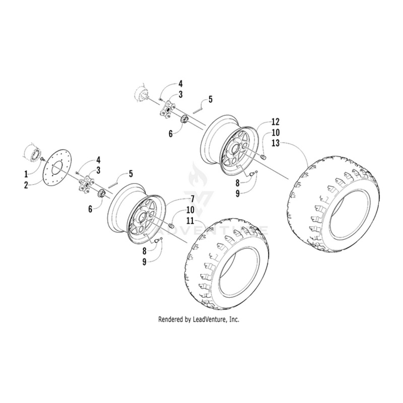 Wheel – Rear Cat Green By Arctic Cat