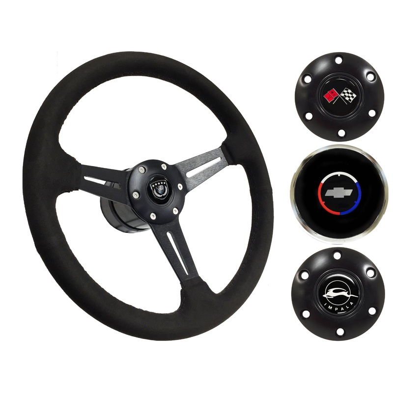 1955-68 Impala Steering Wheel Kit | Black Ultralux Suede | ST3584BLK