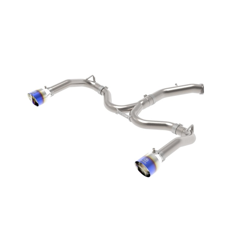 aFe Takeda 20-21 Kia Forte GT 1.6L (t) 3in to 2.5in SS Axle-Back Exhaust System w/ Blue Flame Tips