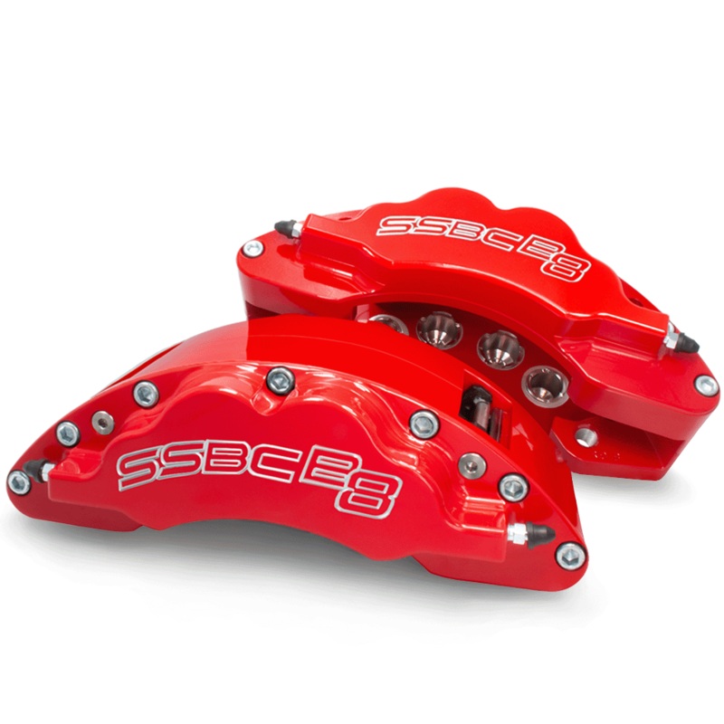 American Made B8-Barbarian 8 Piston Direct Fit Billet Aluminum Rear Caliper Upgrade Kit. Red A404-31R