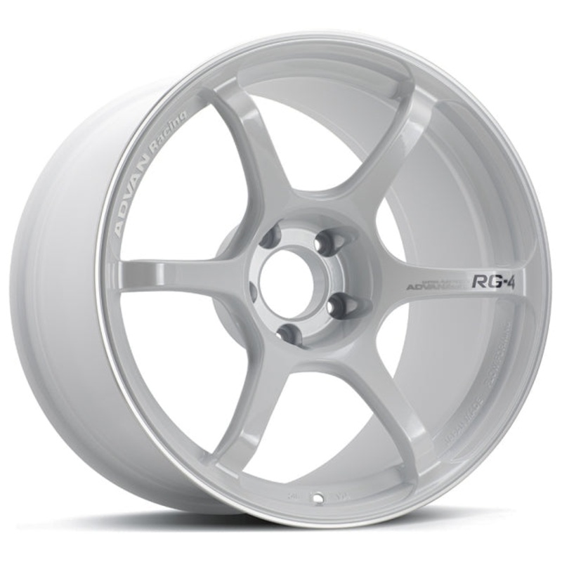 Advan RG-4 Wheel – 18×9.0 +25 | 5×114.3 | Racing White Metallic & Ring