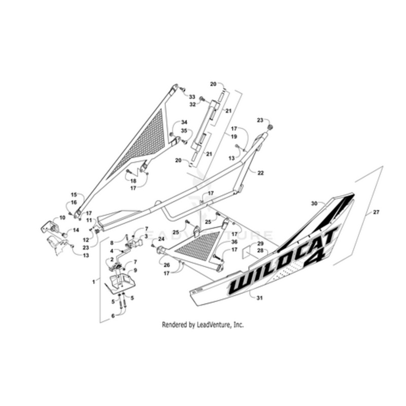 Door Panel W/ Decals-Wm-Frt-Left(Wc4 X 15) (Inc. 28-31) by Arctic Cat