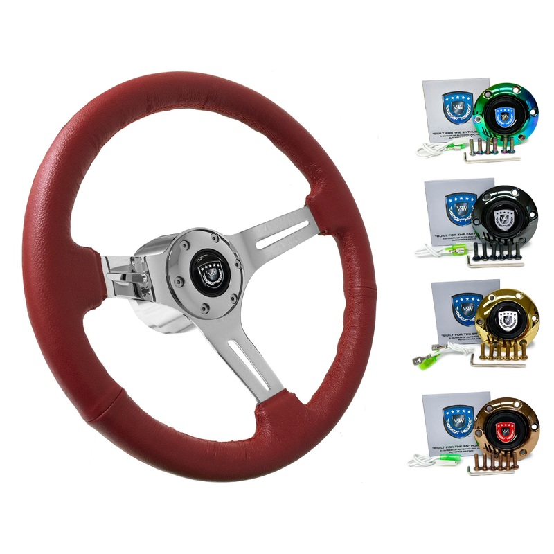 1989-04 Nissan GTR (R32) Steering Wheel Kit | Red Leather | ST3012RED