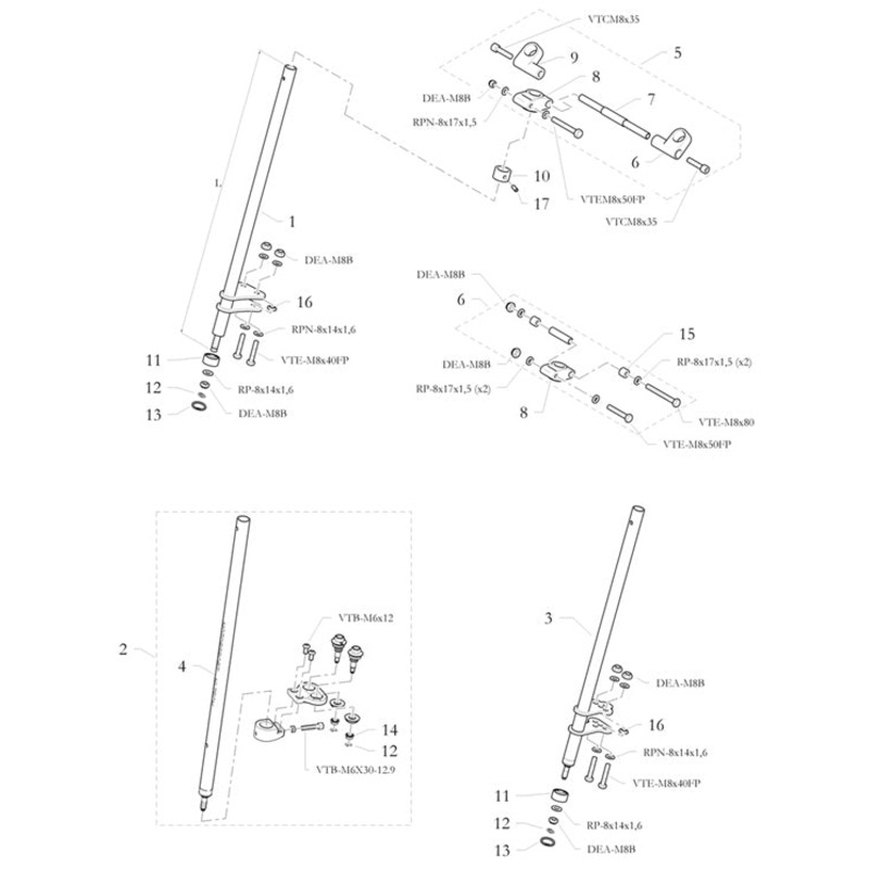 6. 20.3848.10-OR Birel Aluminum Half Column Support L35 HQ