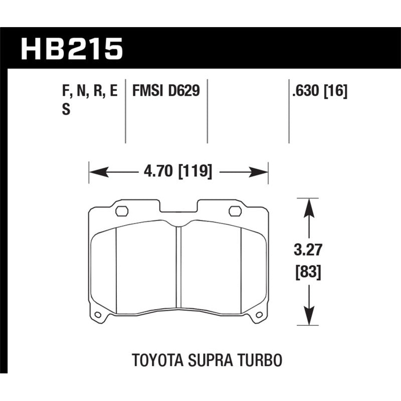 Hawk 93-98 Toyota Supra TT HPS 5.0 Street Front Brake Pads