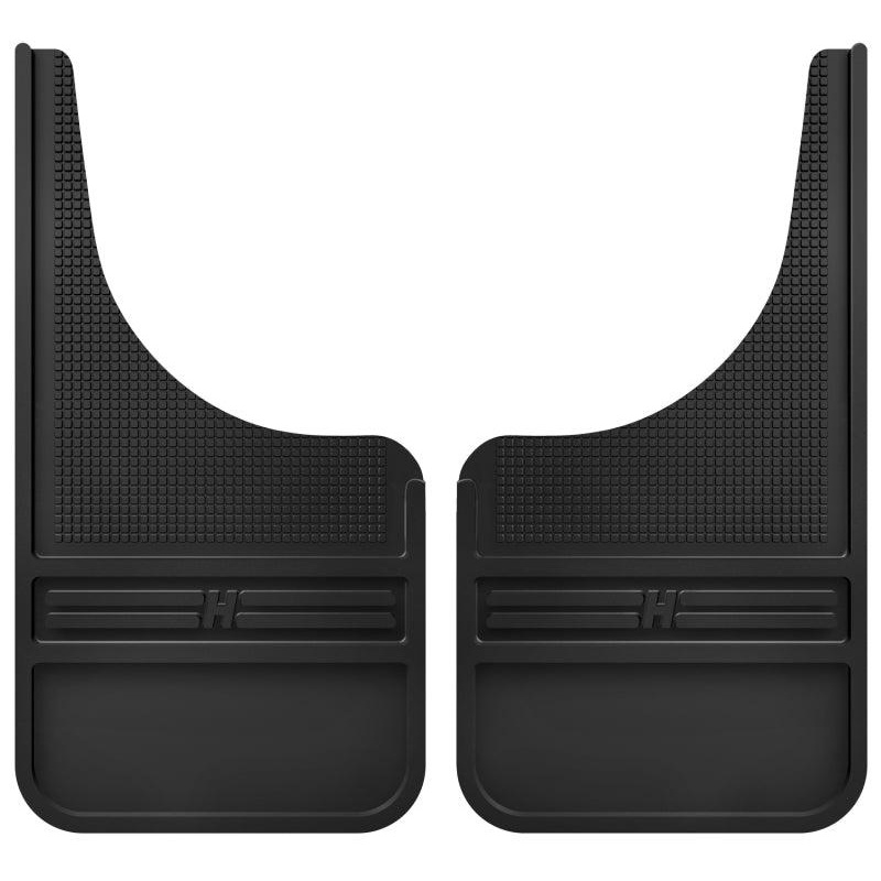 Husky Liners Universal 12in Wide Black Rubber Front Mud Flaps w/o Weight