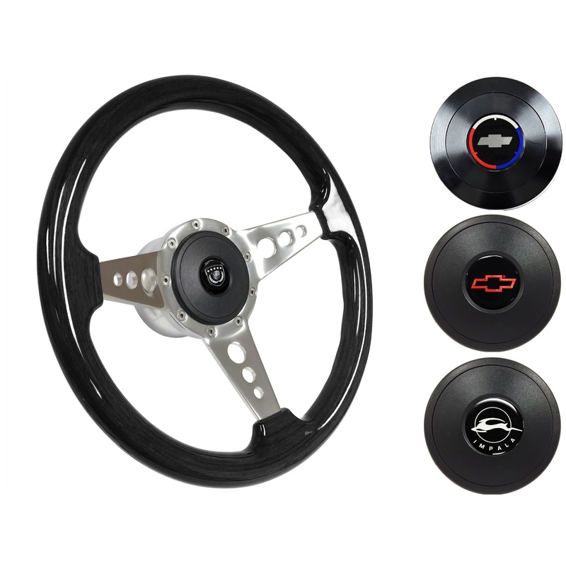 1955-68 Impala Steering Wheel Kit | Black Ash Wood | ST3075