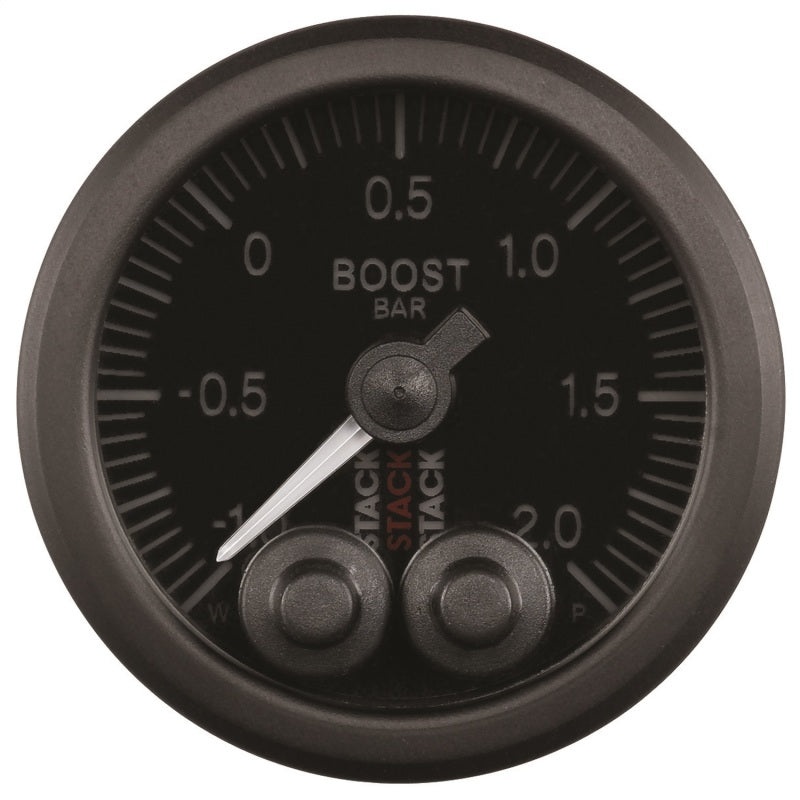 Autometer Stack 52mm -1 to +2 Bar (Incl T-Fitting) Pro-Control Boost Pressure Gauge – Black