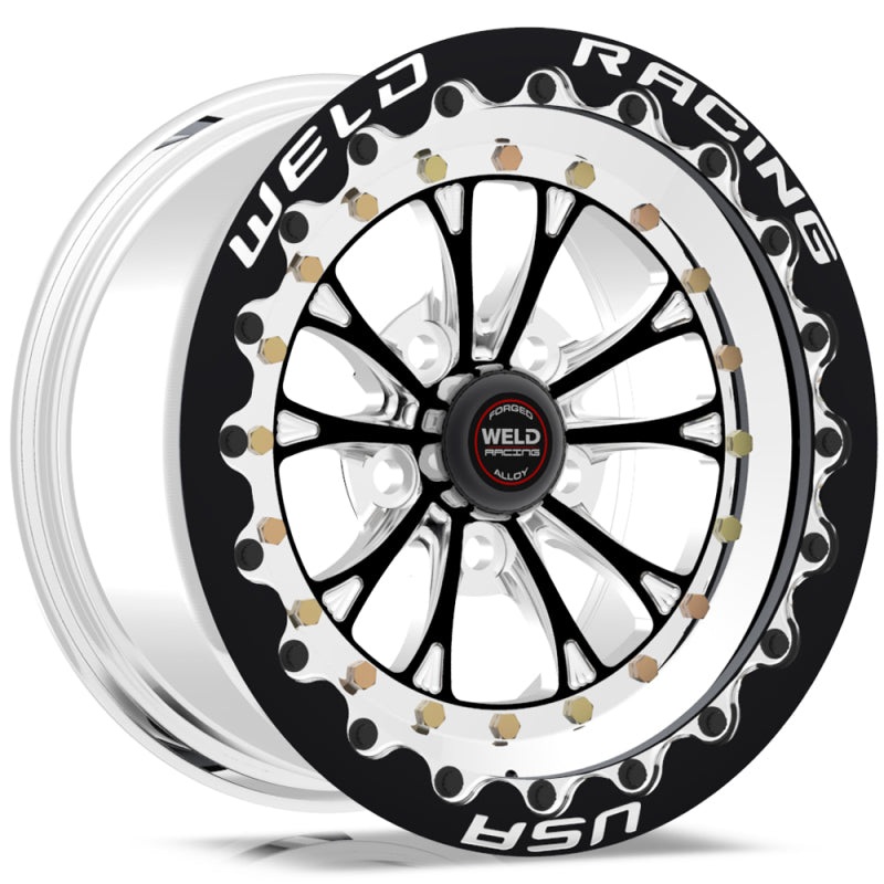 Weld Vitesse 15×10 / 5×4.75 BP / 5.5in. BS Black Wheel – Black Single Beadlock MT