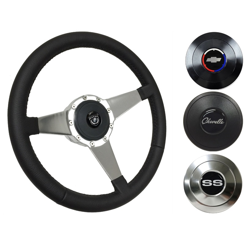 1969-77 Chevelle Steering Wheel Kit | Black Leather | ST3087