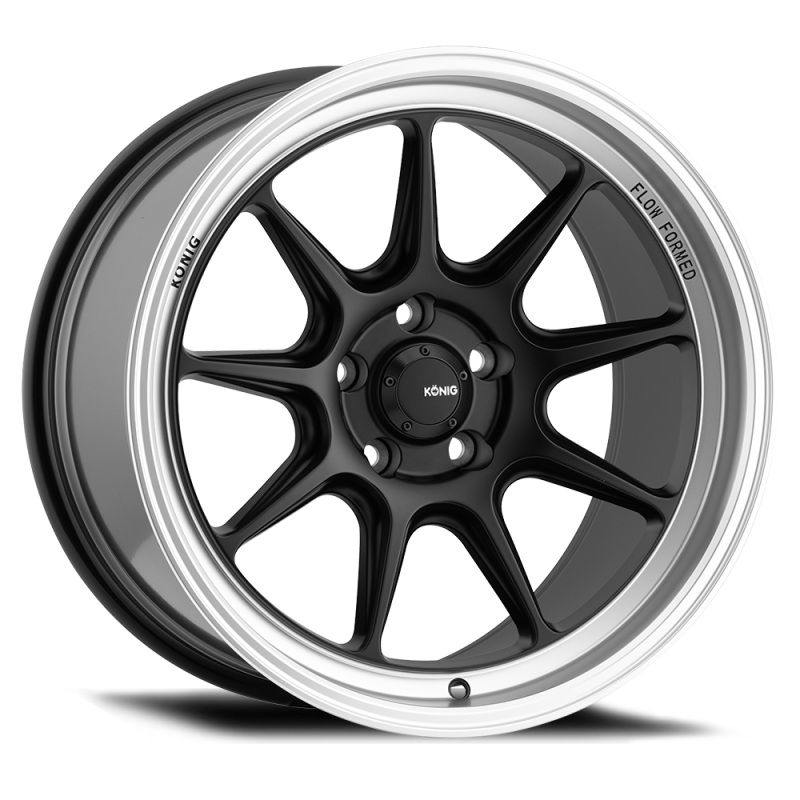Konig Countergram 18×8.5 5×108 ET43 Matte Black / Matte Machined Lip
