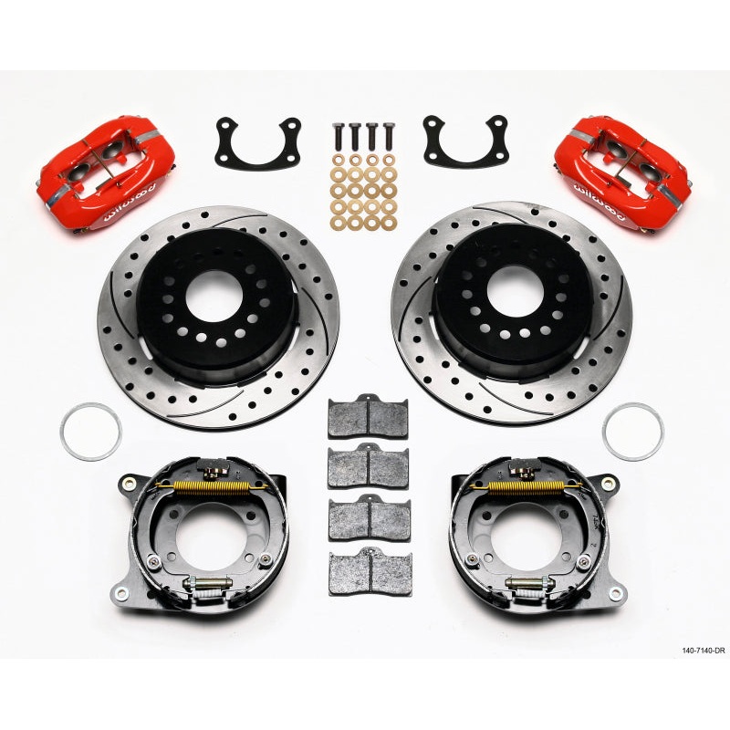 Wilwood Forged Dynalite P/S P-B Kit Drilled-Red New Big Ford 2.50in Offset