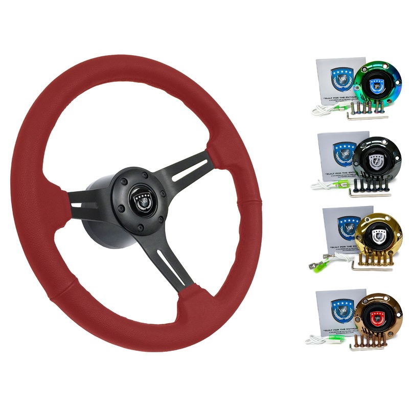1990+ Nissan 200SX Steering Wheel Kit | Red Leather | ST3060RED