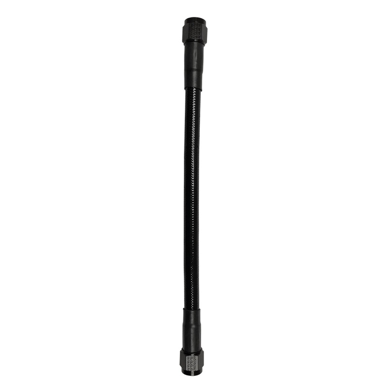 Fragola -6AN Ext Black PTFE Hose Assembly Straight x Straight 10in