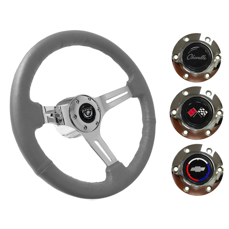 1967-68 Chevelle Steering Wheel Kit | Grey Leather | ST3012GRY