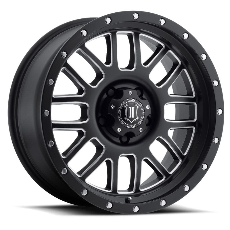 ICON Alloys Alpha 20″ 5×150 Satin Black w/ Milled Windows