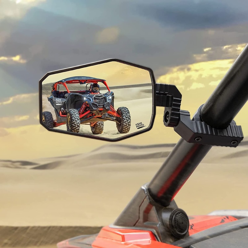 UTV Side Mirrors Fit 1.65″-2″ Roll bar for RZR/ X3/ Pioneer/ Talon/ Kawasaki/ CFMOTO by Kemimoto