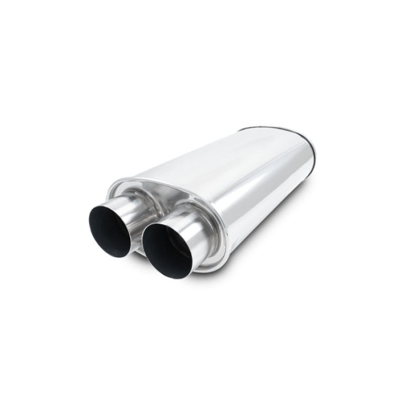 Vibrant Universal Streetpower 2.5in Stainless Steel Dual In-Out Oval Muffler