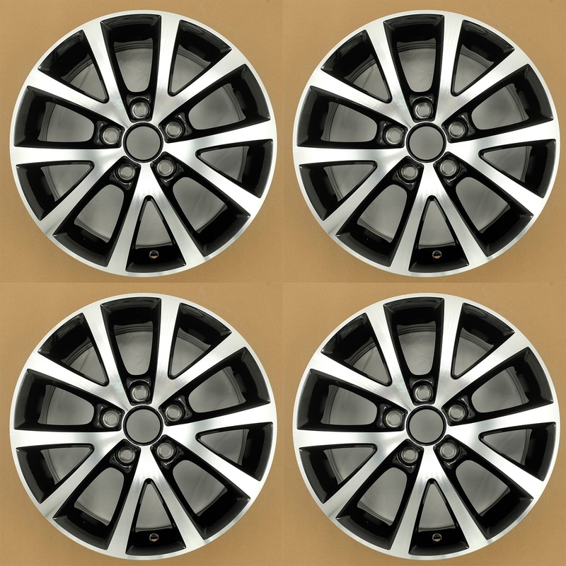 For Volkswagen Jetta OEM Design Wheel 16″ 16×6.5 2015-2018 Machined Black Set of 4 Replacement Rim