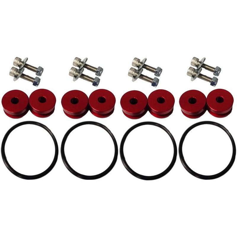 Torque Solution Red Billet Bumper Quick Release Kit Combo (TS-UNI-026Rc)
