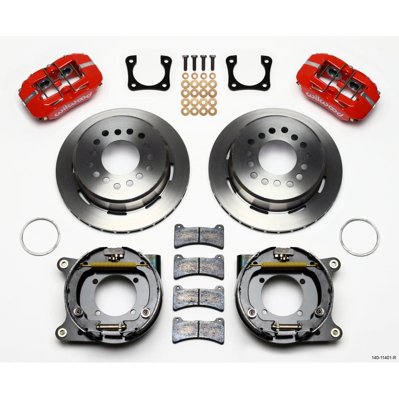 Wilwood Dynapro Low-Profile 11.00in P-Brake Kit – Red Chevy 12 Bolt Spcl 2.81in Offset