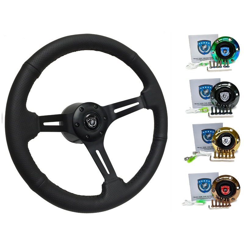 2000-04 Toyota Avalon Steering Wheel Kit | Perforated Black Leather | ST3586BLK