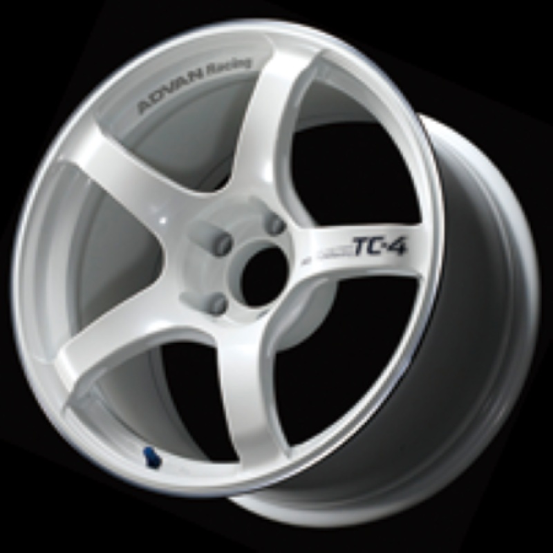 Advan TC4 18×9.5 +12 5-114.3 Racing White and Ring Wheel