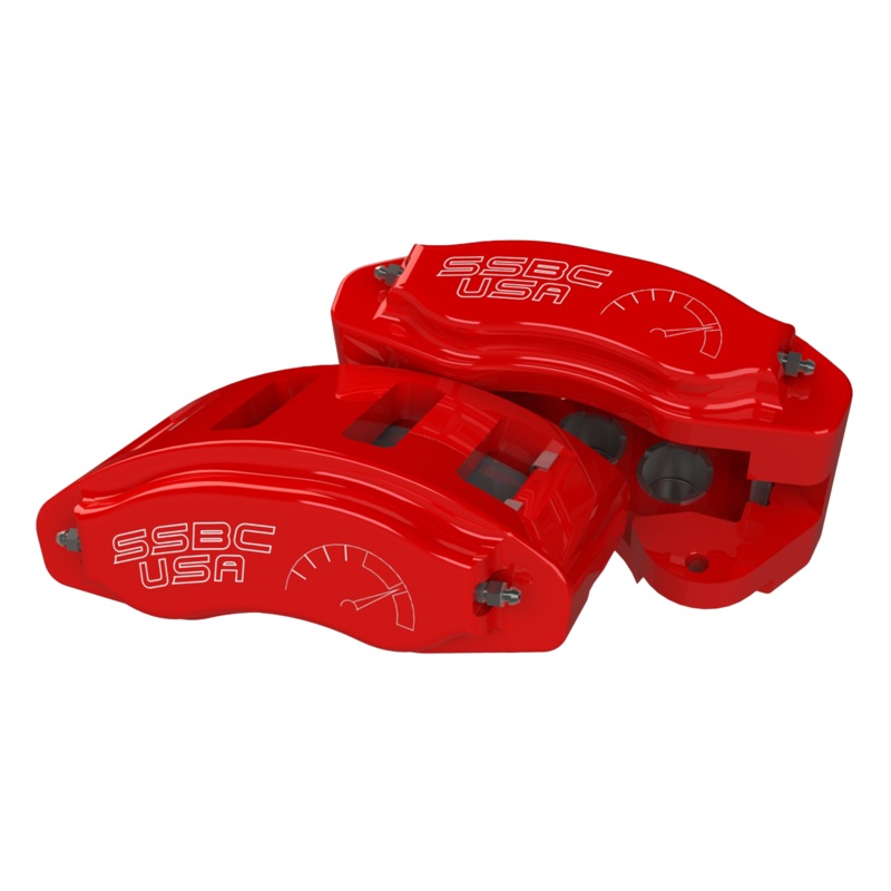 American Made R6-Redline 6 Piston Billet Aluminum Direct Fit Front Caliper Upgrade Kit. Red A550-20R