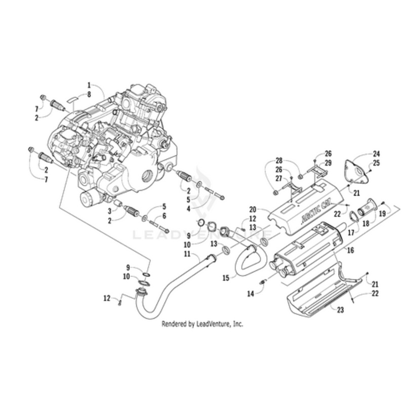 Exhaust Pipe – Front-Coated (Rb: 0512-610) by Arctic Cat