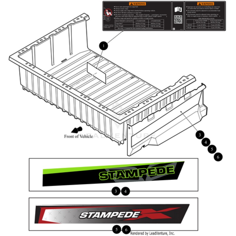 Bed Side Decal Blu Right by Arctic Cat