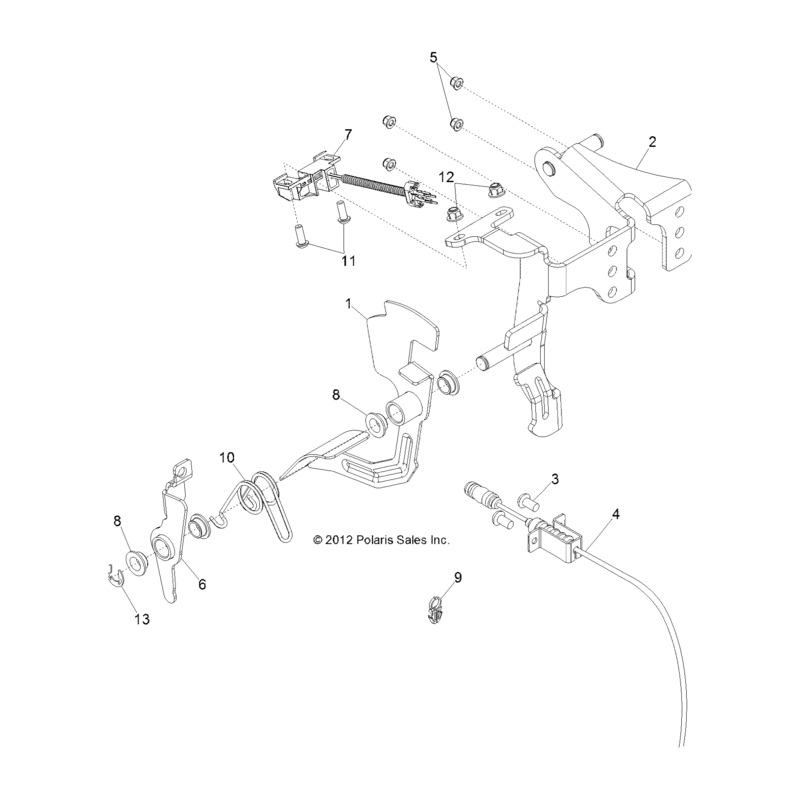 Weld-Pedal Mnt,Trs,Zinc by Polaris