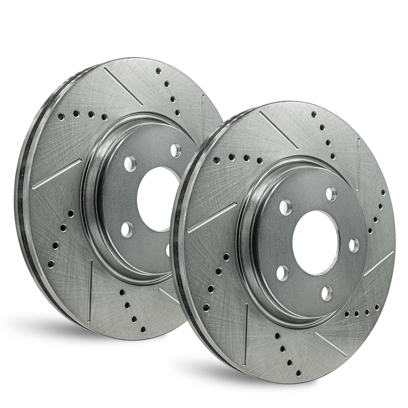 Zinc Drilled/Slotted Rear Rotors for Audi A5 Sportback 2021-2022 AWD, FWD