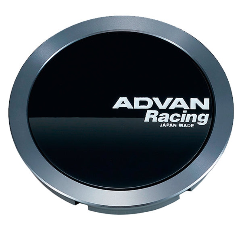 Advan Center Cap – Full Flat Cap Gloss Black | Hyper Black Ring – 73mm