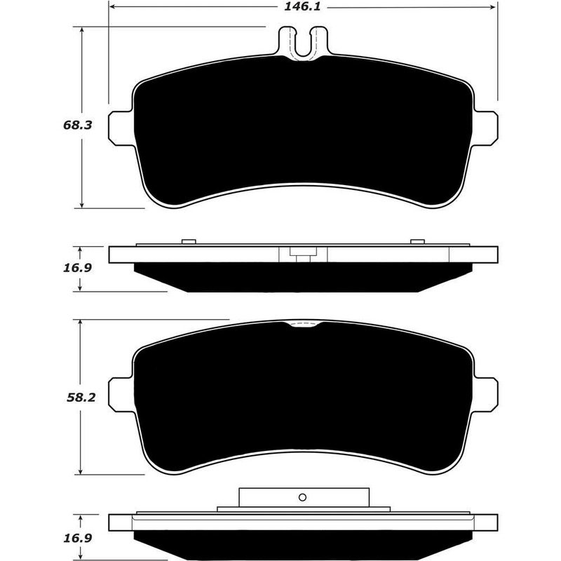 Porterfield Brake Pads for 2017 MERCEDES-BENZ S550 W/ HEAVY DUTY BRAKES