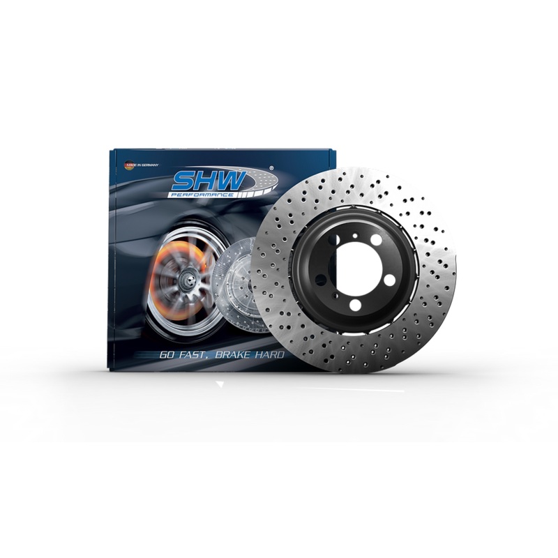 SHW 2022 Audi S3 2.0L Front Cross-Drilled Lightweight Brake Rotor