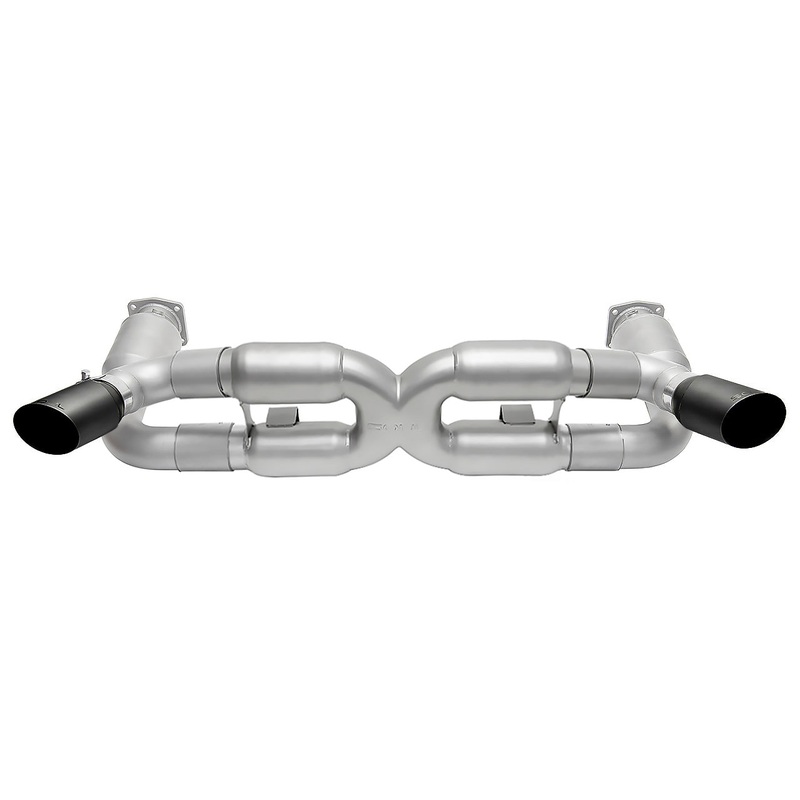 SOUL 06-09 Porsche 997.1 Turbo Sport X-Pipe Exhaust (w/ 200 Cell Cats) – GT2 Style Satin Black Tips
