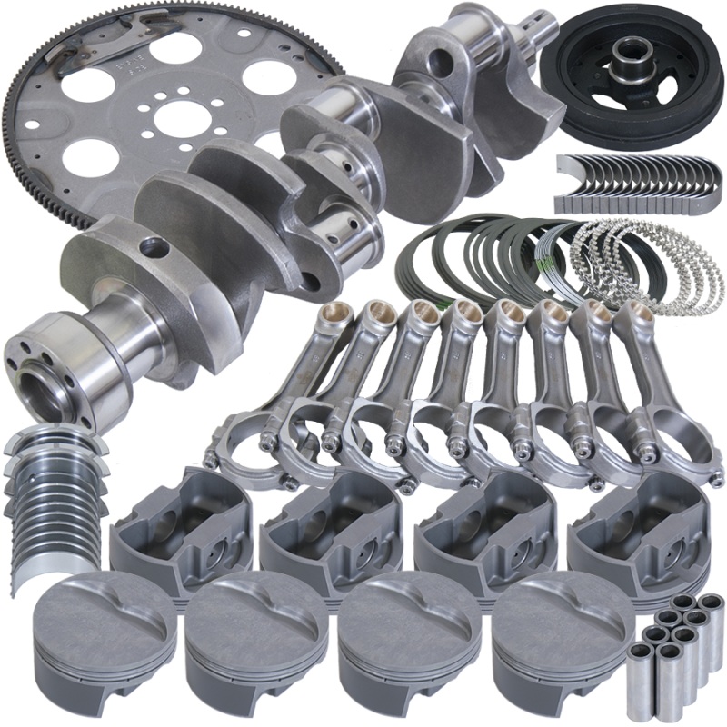 Eagle Chevy 350 1Pc 3.750in Crank 5.700in I-Beam Rod 4.000in Pistons 153 Tooth FP Balanced Assembly
