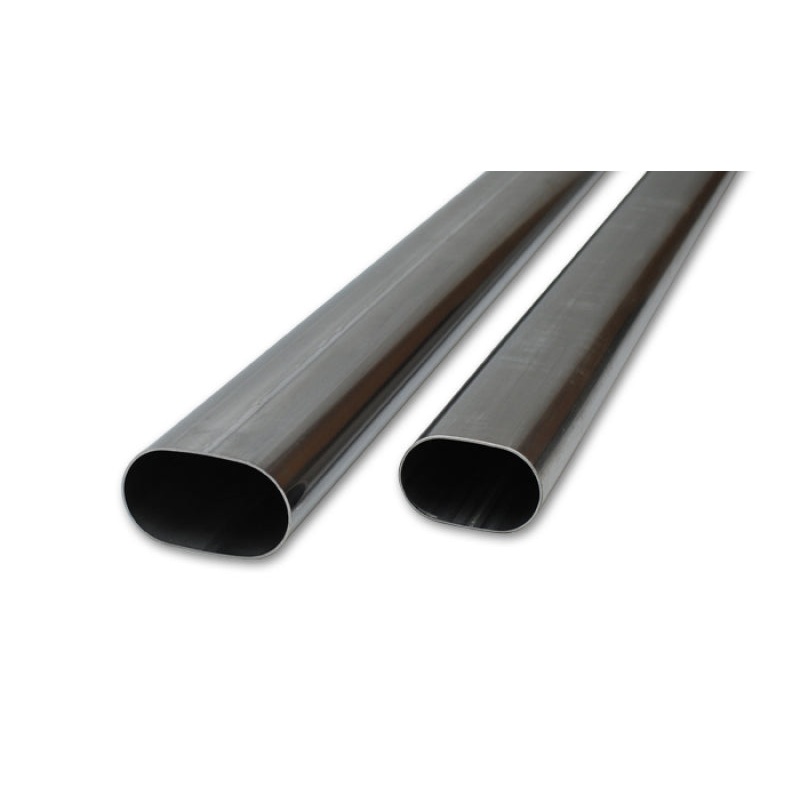Vibrant 3.5in Oval (Nominal Size) T304 SS Straight Tubing (16 ga) – 5 foot length