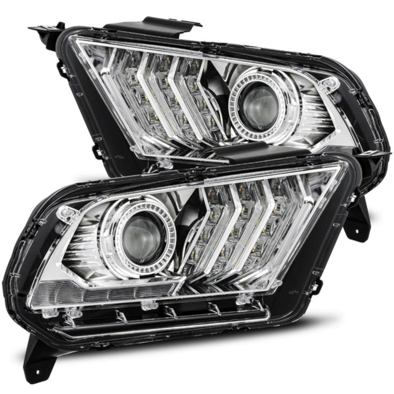 AlphaRex LUXX-Series LED Projector Headlights – Chrome | 2010-2012 Ford Mustang – Halogen Only (880117)
