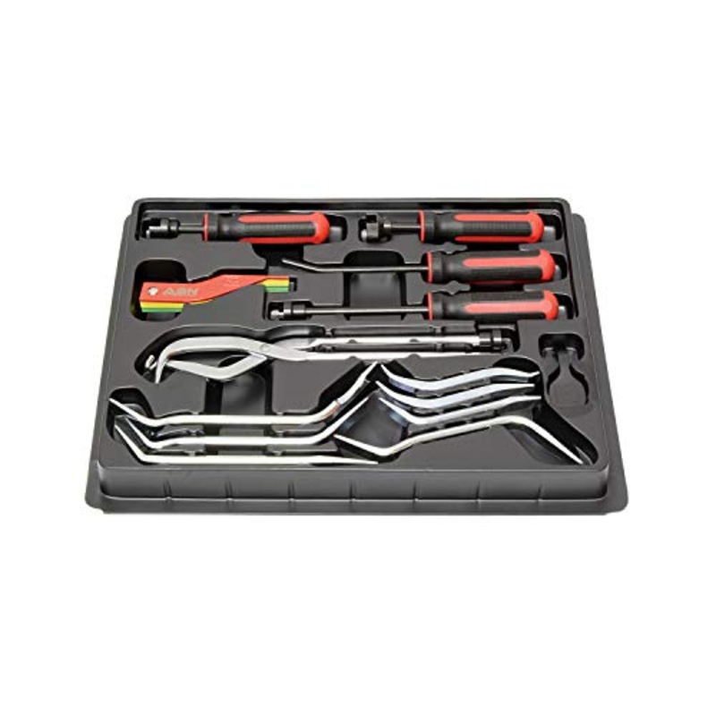 ABN Brake Drum Tool Kit 15-Piece Service Brake Kit with Spring Pliers, Brake Spoons, Pad Gauge, Brake Spring Tool