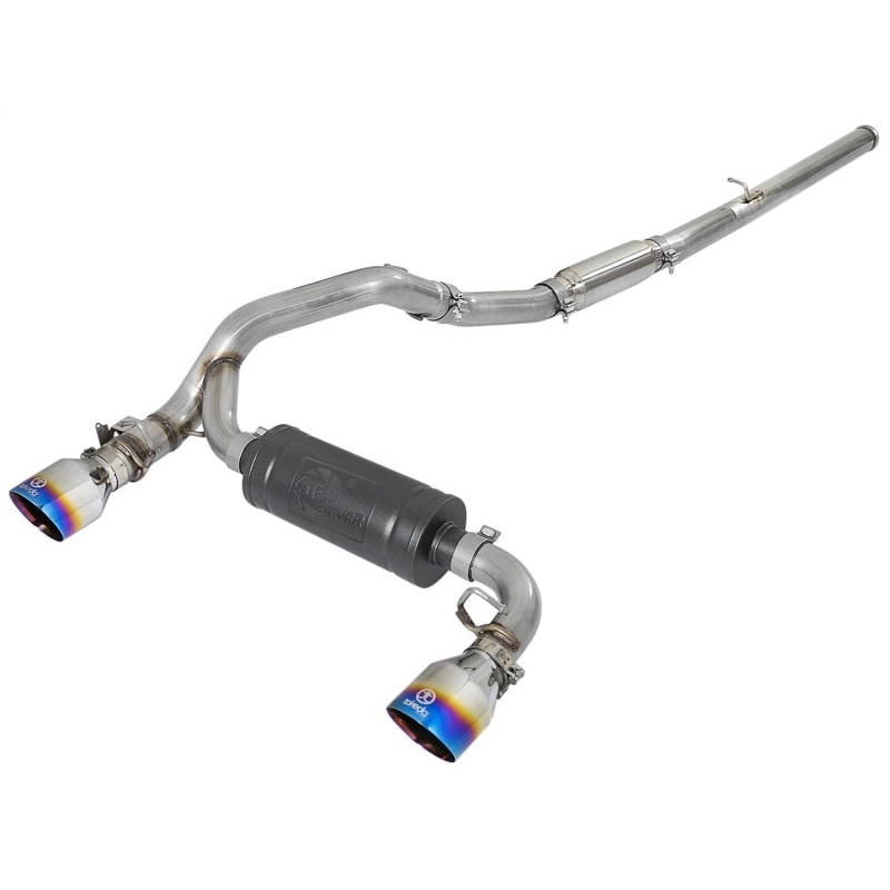 aFe Takeda 3in 304 SS Cat-Back Exhaust System w/ Blue Flame Tip 16-18 Ford Focus RS I4-2.3L (t)