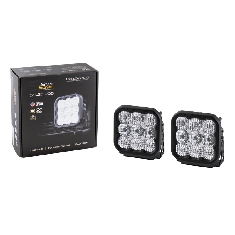 Diode Dynamics SS5 LED Pod Pro Yellow Flood – Single | Universal (DD6779S)
