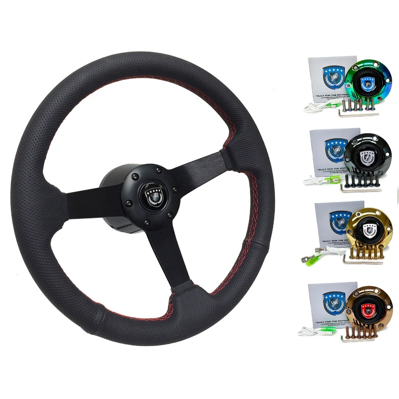 1994-98 Porsche 911 (993) Steering Wheel Kit | Perforated Black Leather | ST3602RED