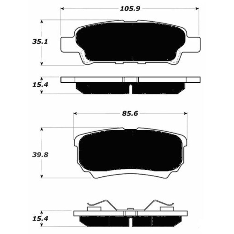 Porterfield Brake Pads for 2015 MITSUBISHI Lancer SE 2.4L