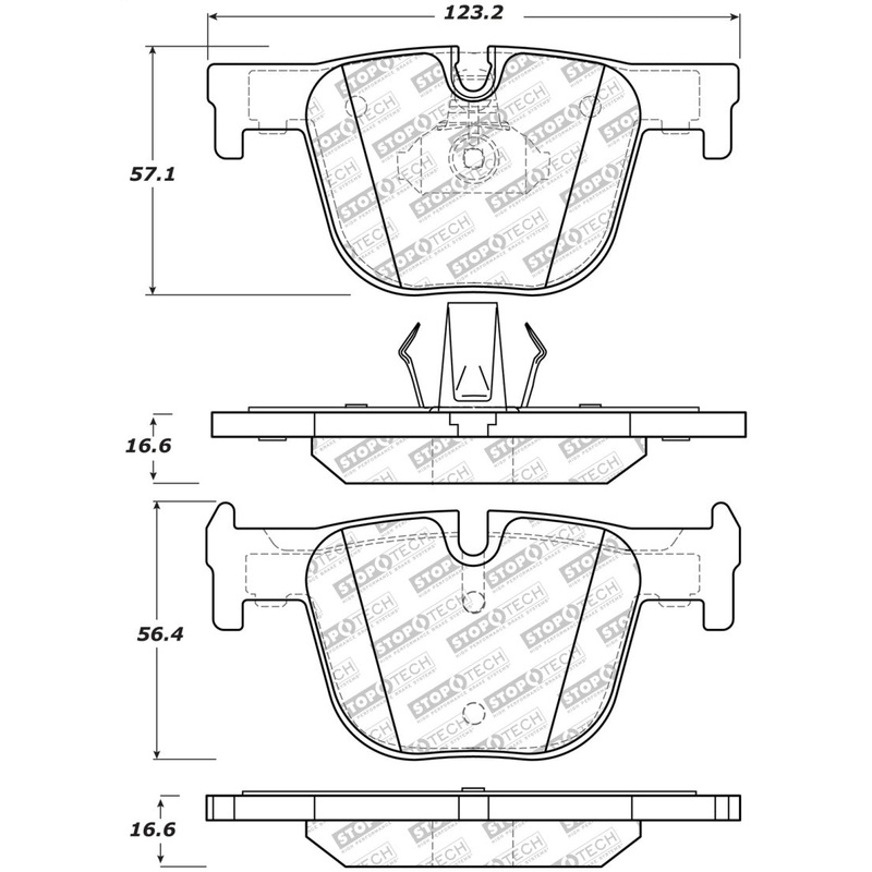 StopTech Street Select Brake Pads w/Hardware – Rear